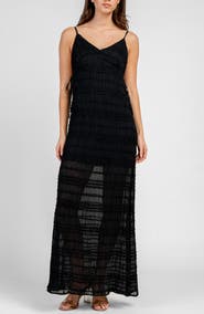 Beivy Side Tie Ruched Gauze Maxi Dress