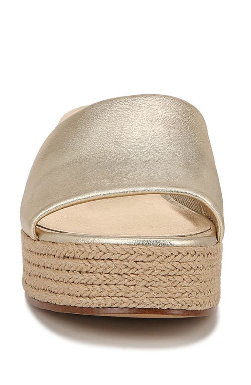 Vince Margo Metallic Espadrille Slide Sandals In Champagne
