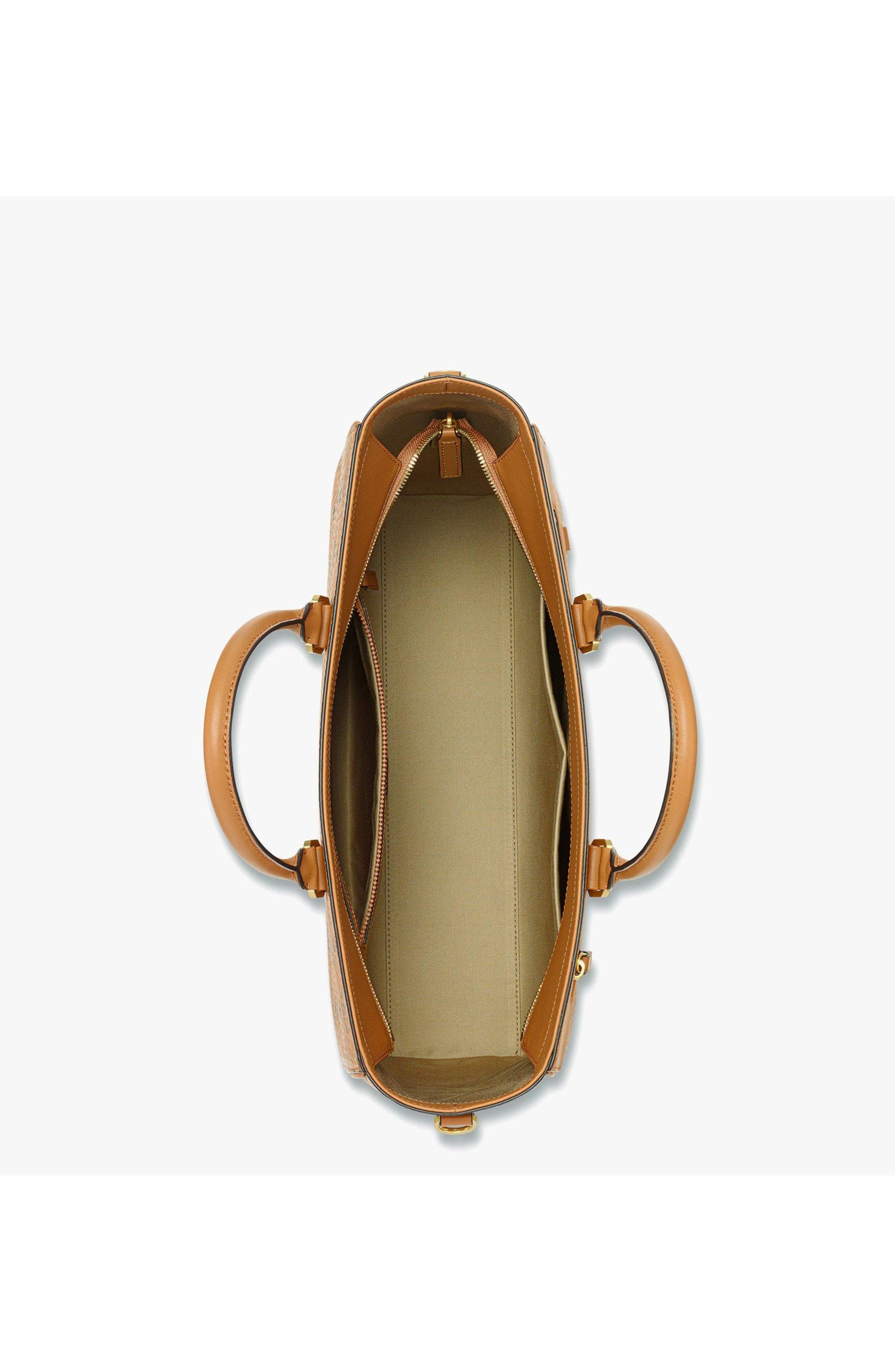 MCM Diamond E/W Tote in Visetos, Alternate, color, Brown