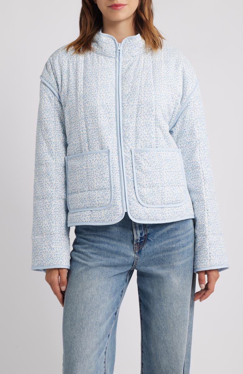 Thread & Supply Quilted Jacket, Alternate, color, Ivory Blue Combo