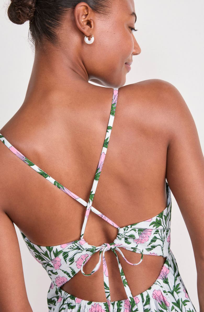 vineyard vines Sconset Floral Smocked Stretch Cotton Sundress, Alternate, color, Harper Floral/ White