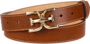Sam Edelman Logo Buckle Leather Belt