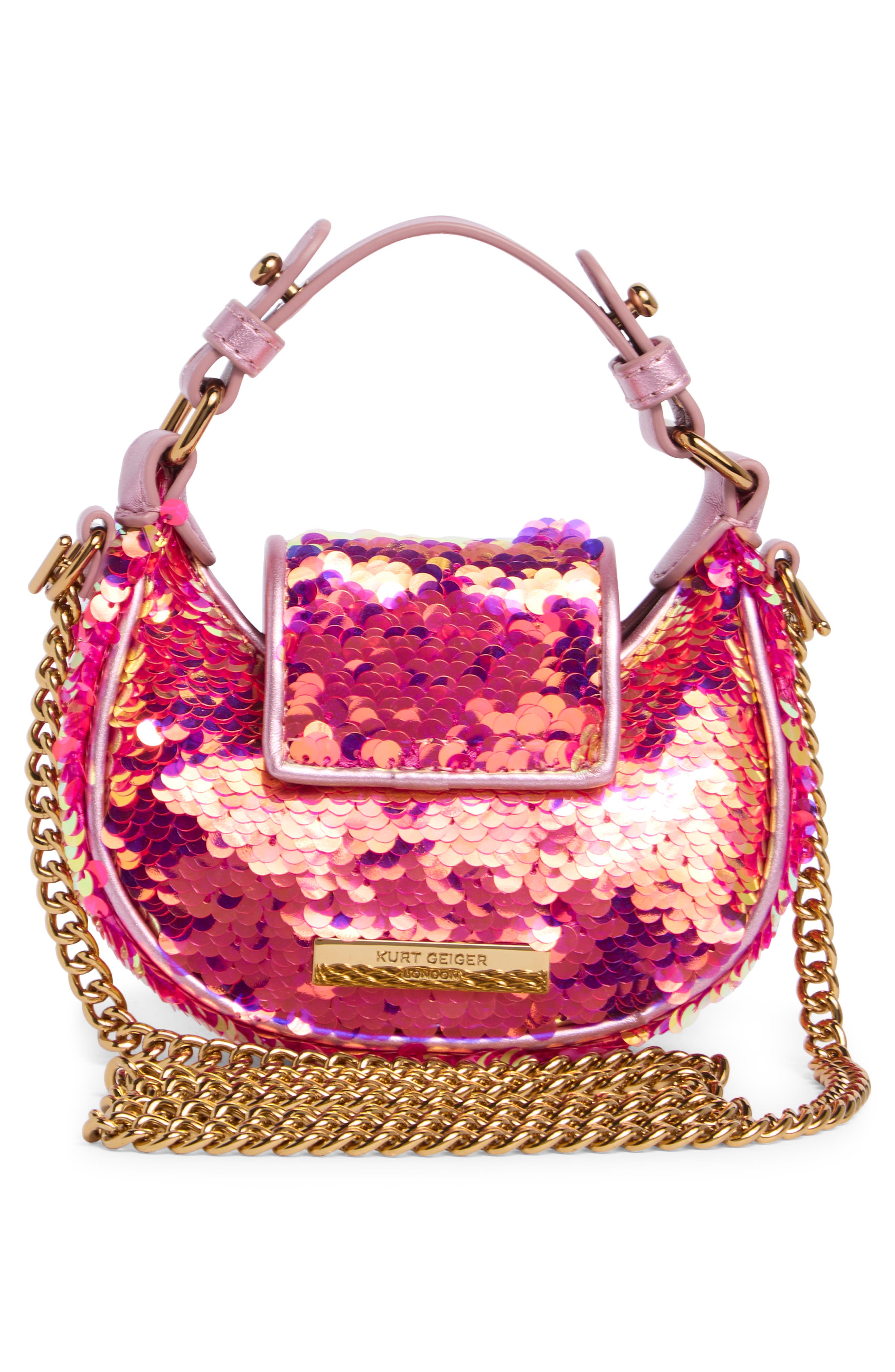 Kurt Geiger London Micro Kingsley Hobo Crossbody Bag, Alternate, color, Fuchsia