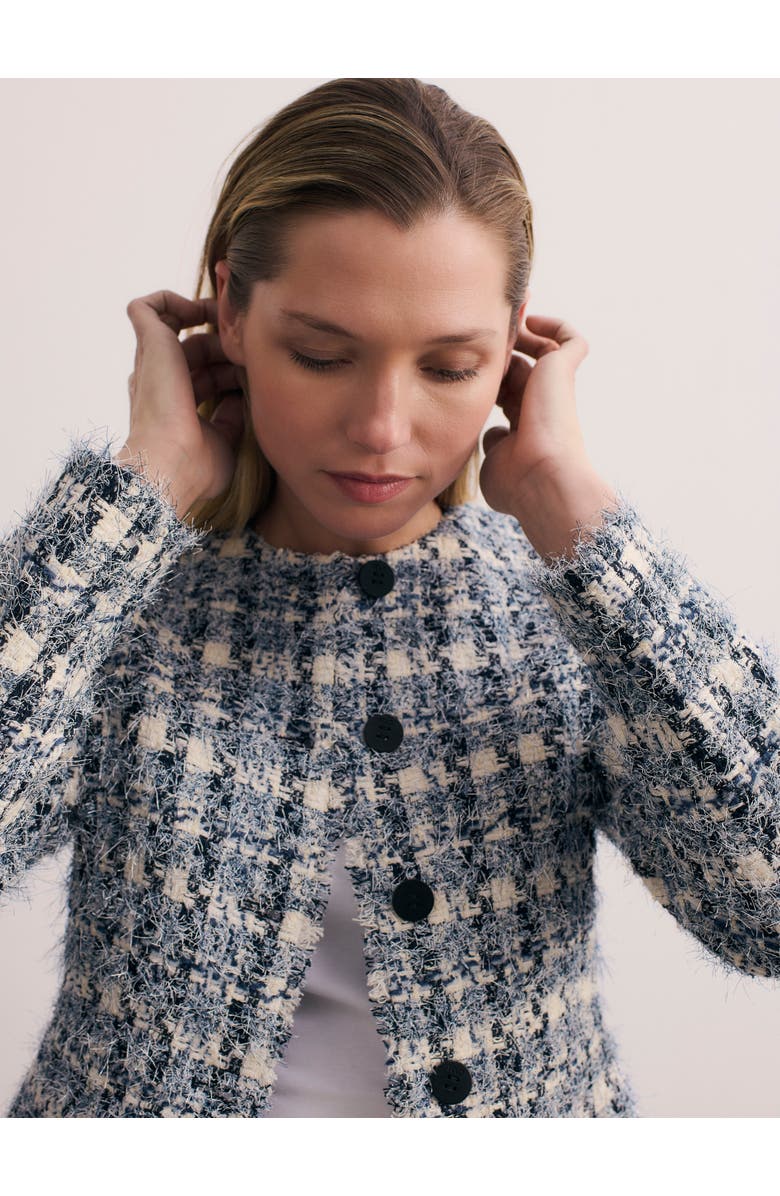 The Fold Sunbury Tweed Jacket, Alternate, color, Navy