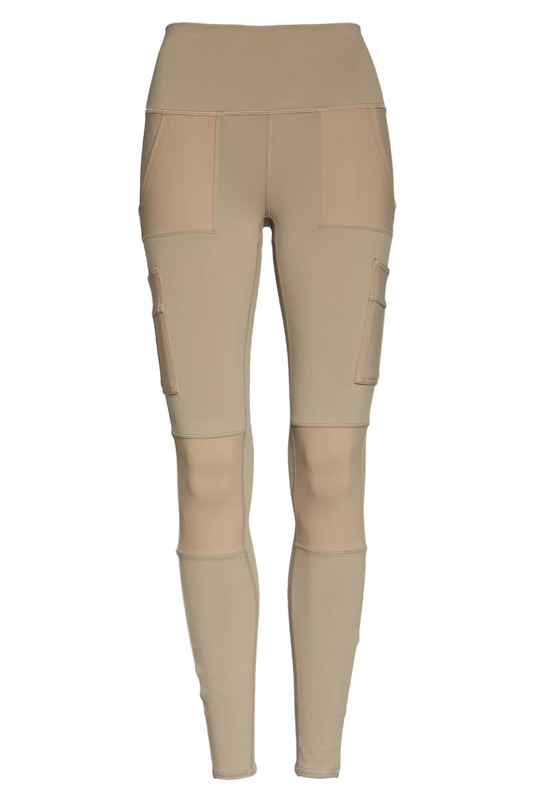 High Waist Cargo Leggings, Alternate, color, GRAVEL