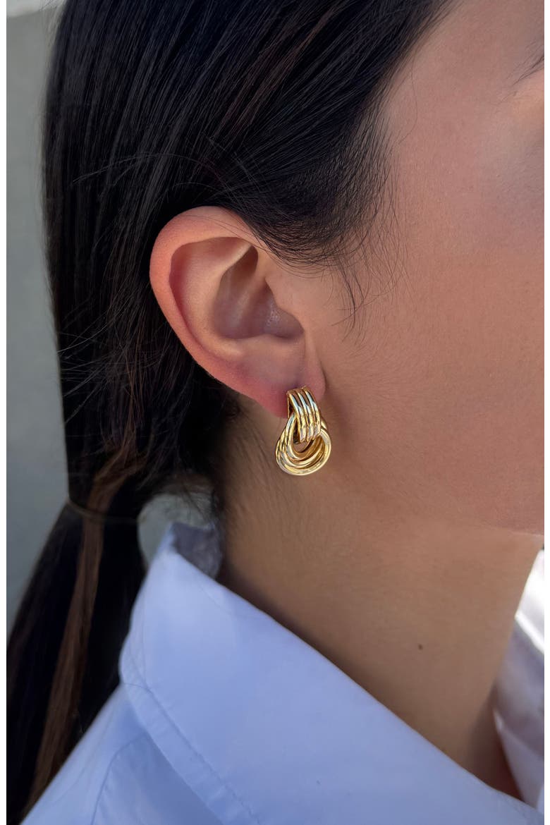 Doorknocker Stud Earrings, Alternate, color, GOLD