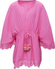 Snapper Rock Kids' Bubblegum Beach Cotton Cover-Up