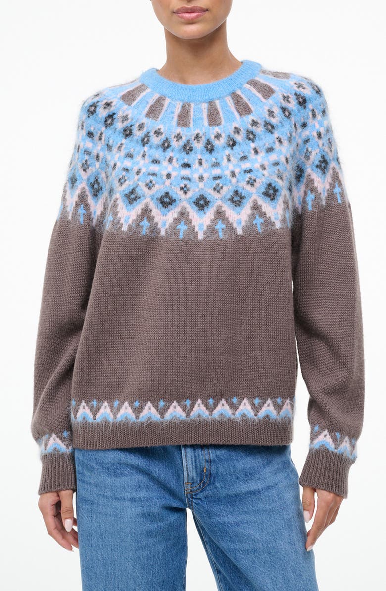 STAUD Zane Fair Isle Wool Blend Sweater, Main, color, 
