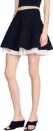SANDRO Two-tone knit skirt
