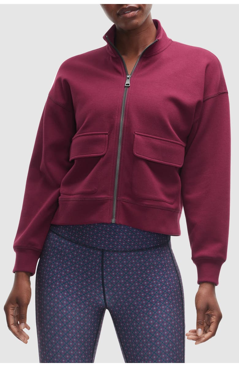 Peloton Tech Double Knit Full Zip, Main, color, Red Grape