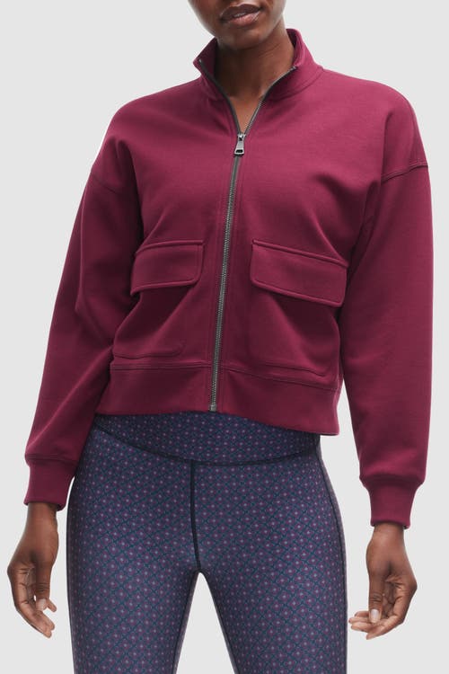 Peloton Tech Double Knit Full Zip In Red Grape
