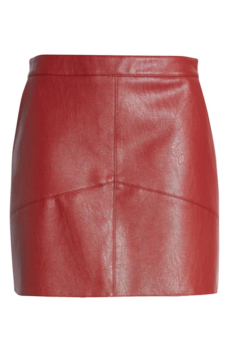 Lulus Harley Faux Leather Miniskirt, Alternate, color, 