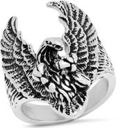 STEELTIME Men's Stainless Steel Eagle Ring