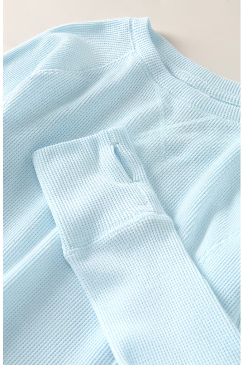 Zen Long Sleeve Waffle Knit T-Shirt, Alternate, color, BLUE SPRAY