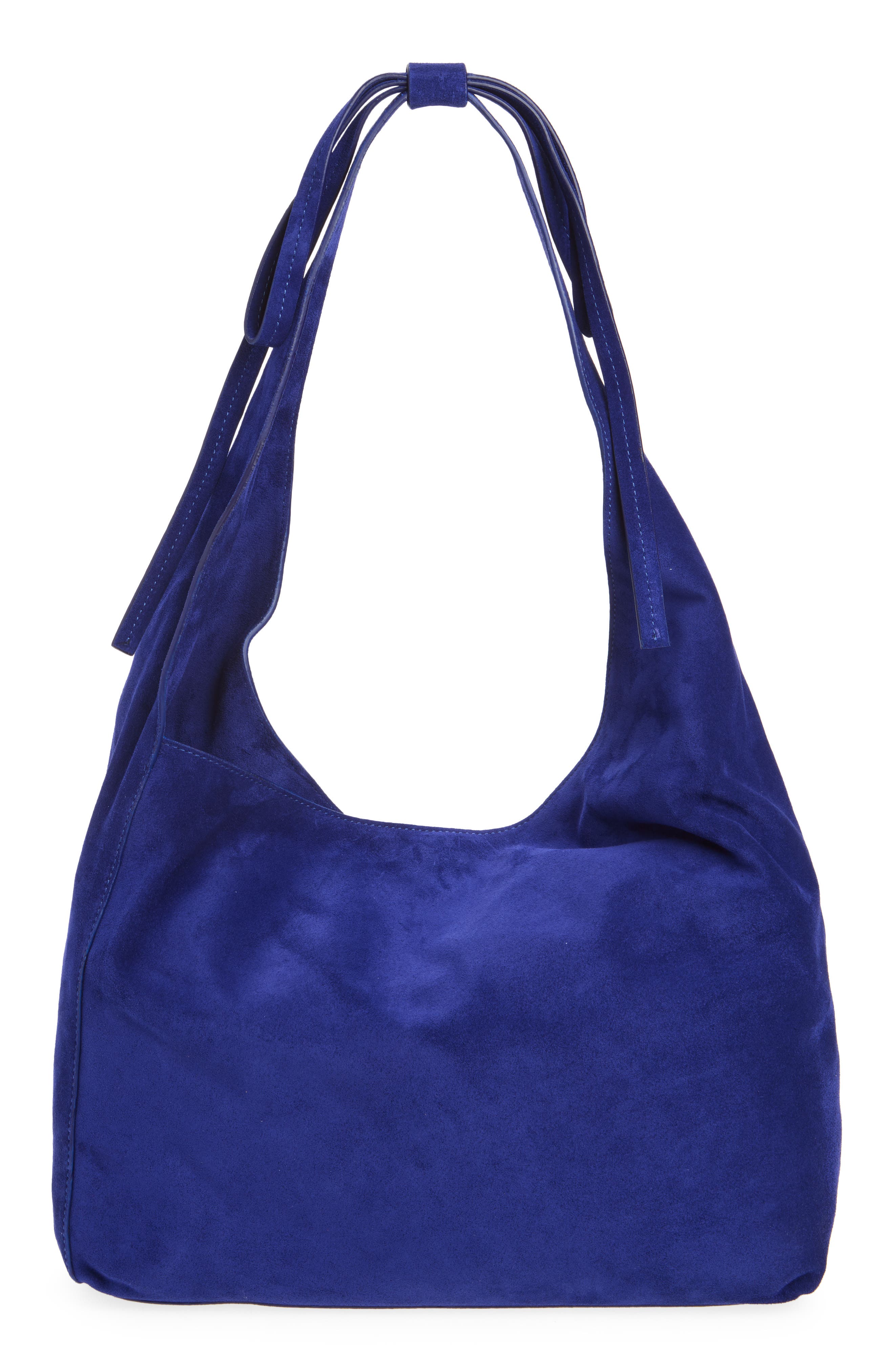Medium Vittoria Suede Tote Bag, Main, color, COBALT SUEDE