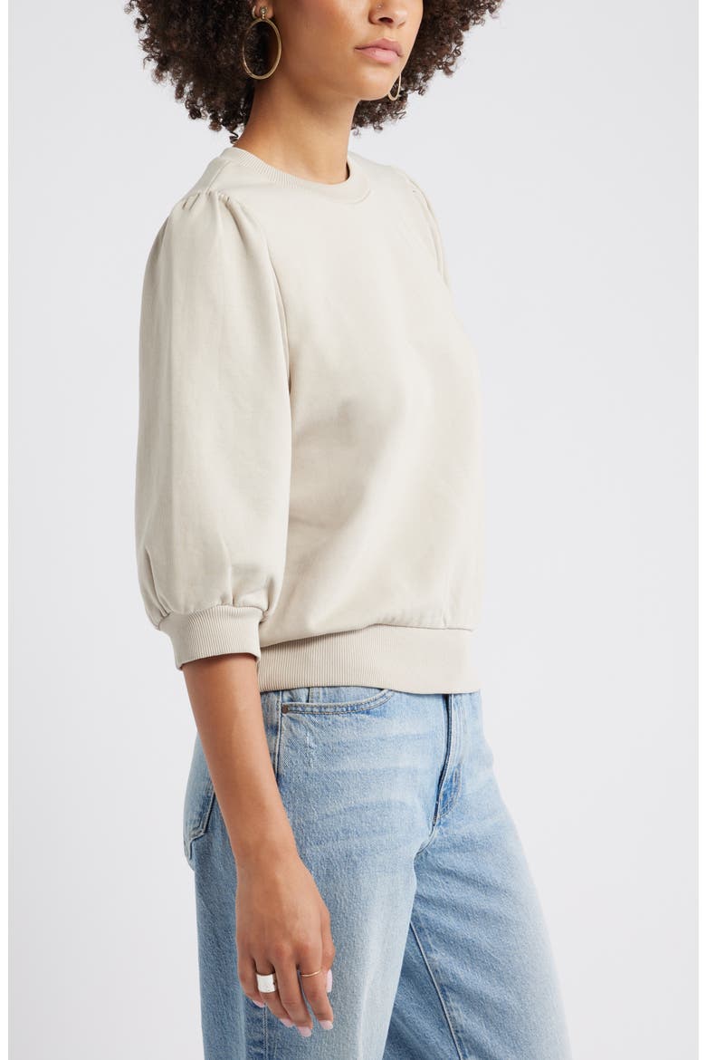 Puff Sleeve Sweatshirt, Alternate, color, GREY CHATEAU