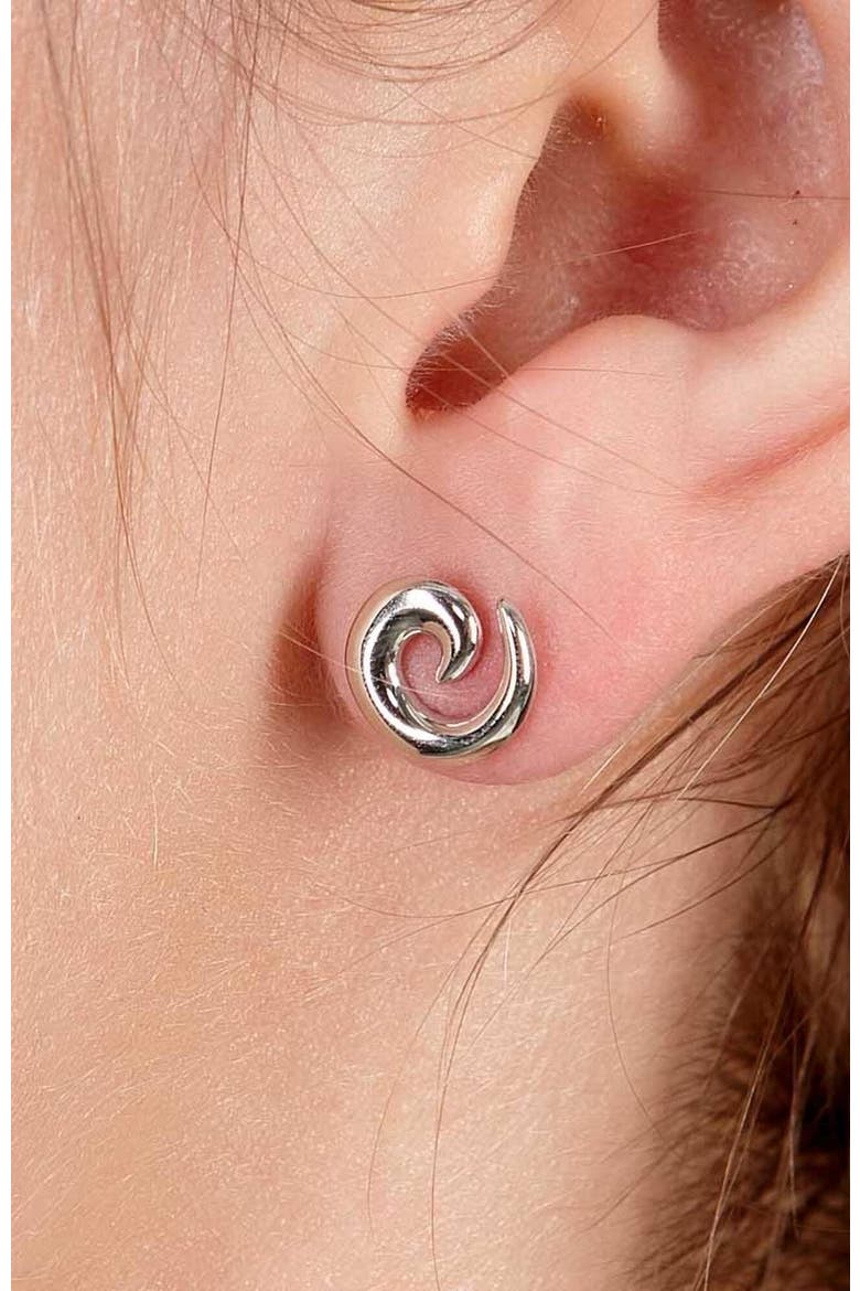 Swirl Studs, Alternate, color, Sterling Silver