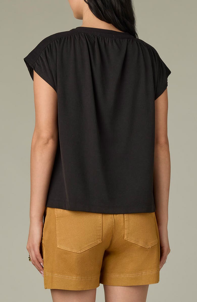 Wit & Wisdom Mixed Media Knit Top, Alternate, color, Black