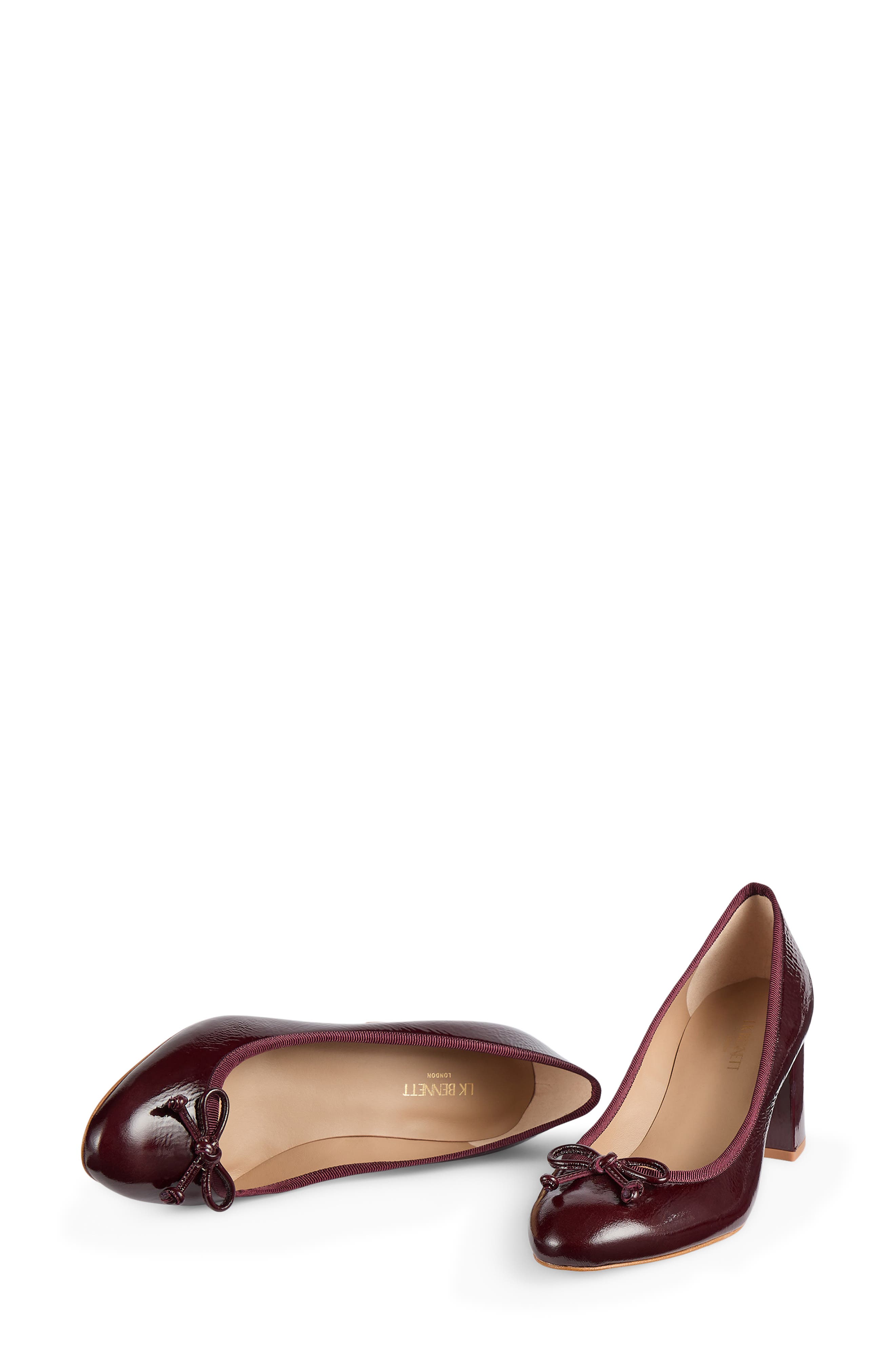 LK Bennett Juliette Block Heel Ballet Pump, Alternate, color, Bordeaux