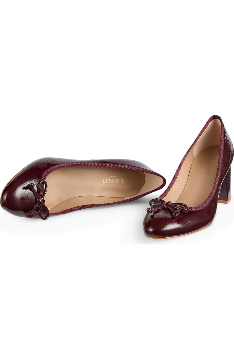 LK Bennett Juliette Block Heel Ballet Pump, Alternate, color, Bordeaux