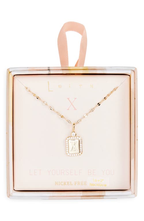 Leith Initial Pendant Necklace In X- Clear- Gold