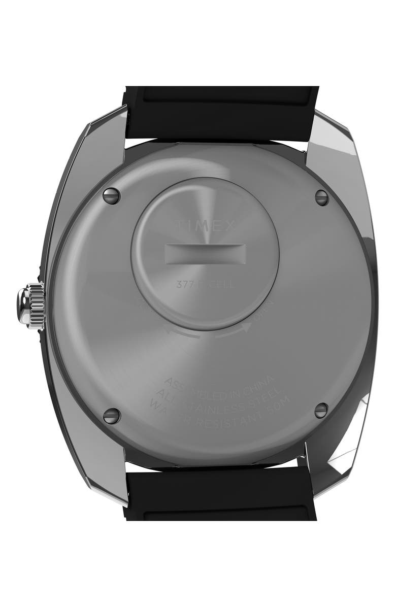 Timex<sup>®</sup> Q Timex Reissue 1971 Velocity Rubber Strap Watch, 36mm, Alternate, color, Black