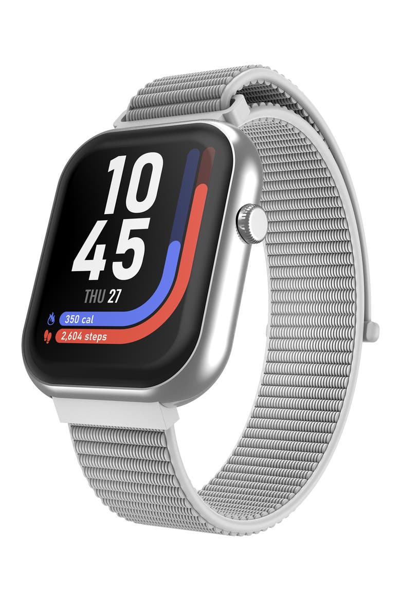 iTouch Air 5 Nylon Sport Strap Smartwatch, 36.8mm x 45.6mm, Main, color, SILVER/ GREY