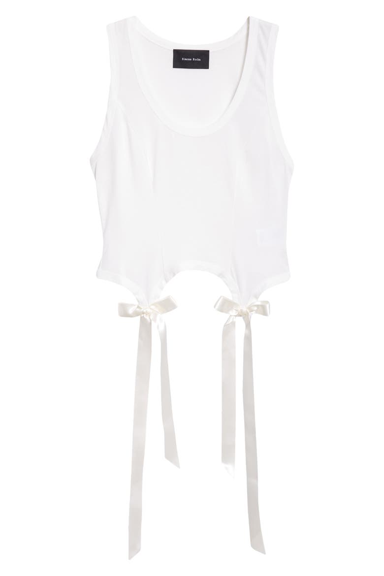 Easy Bow Tails Cotton Tank, Alternate, color, IVORY