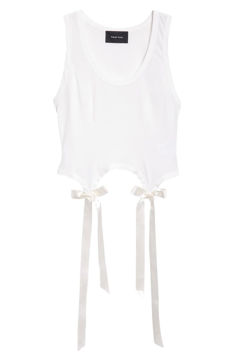 Simone Rocha Easy Bow Tails Cotton Tank, Main, color, 