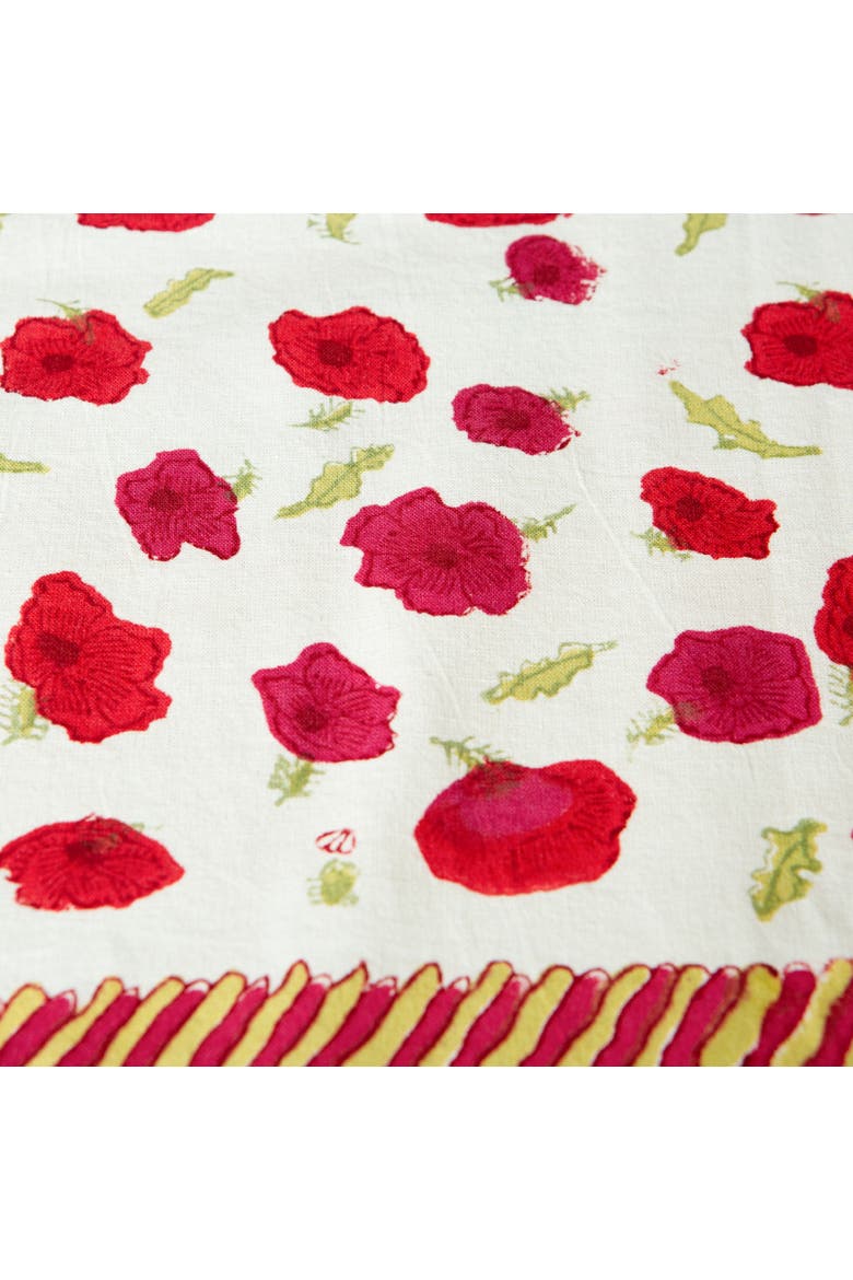 Poppies Tablecloth, Alternate, color, Red/Green 90" x 90"