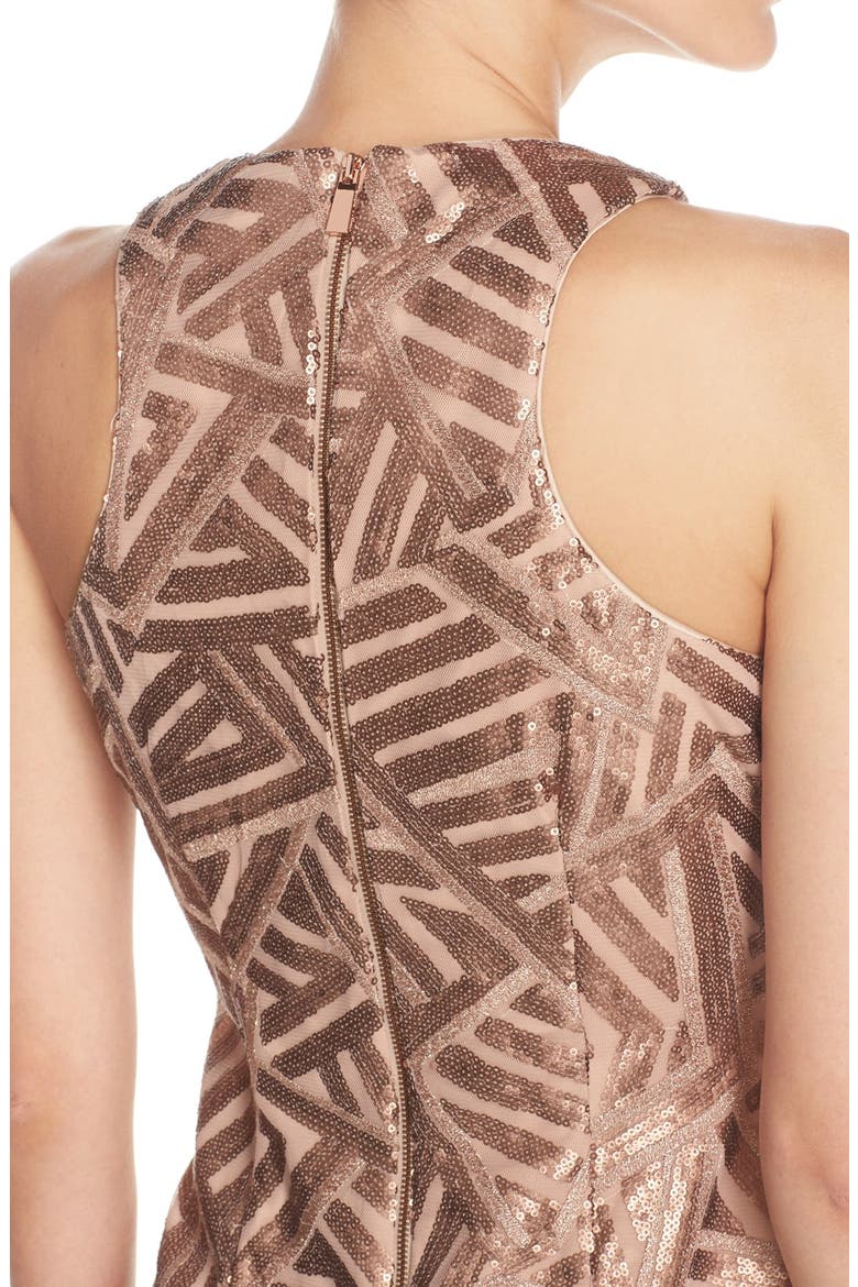 Sequin Sheath Dress, Alternate, color, BRONZE