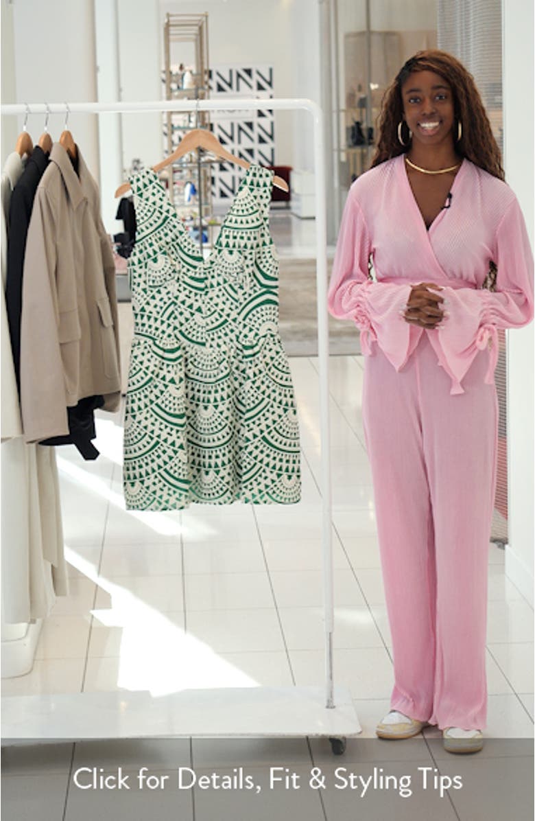 Maris Embroidered Sleeveless Cotton Fit & Flare Dress, sales video thumbnail