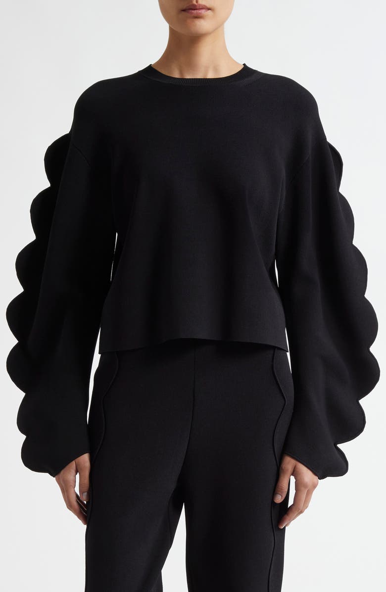 Ulla Johnson Ivy Scallop Sleeve Crewneck Top, Main, color, 