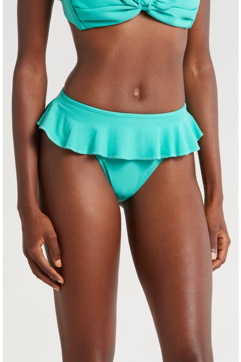 Tamarindo Ruffle Bikini Bottoms, Main, color, TEAL