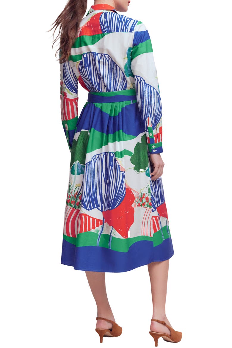 Alexa Long Sleeve Midi Shirtdress, Alternate, color, MULTI SCENIC