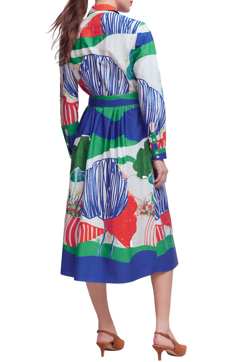 Boden Alexa Long Sleeve Midi Shirtdress, Alternate, color, Multi Scenic