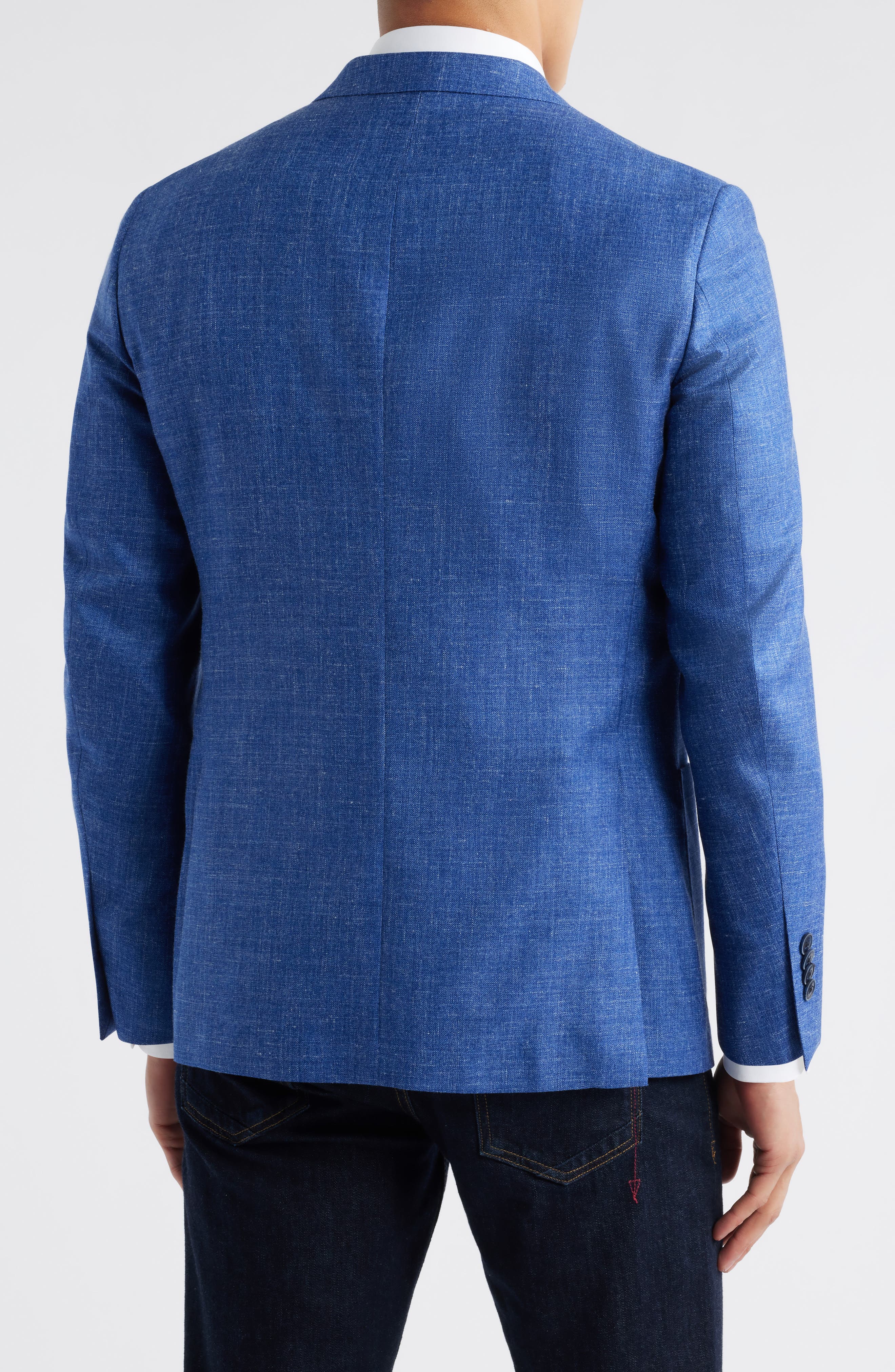Hyperlight Soft Blue Melange Wool & Silk Blend Sport Coat - image 2