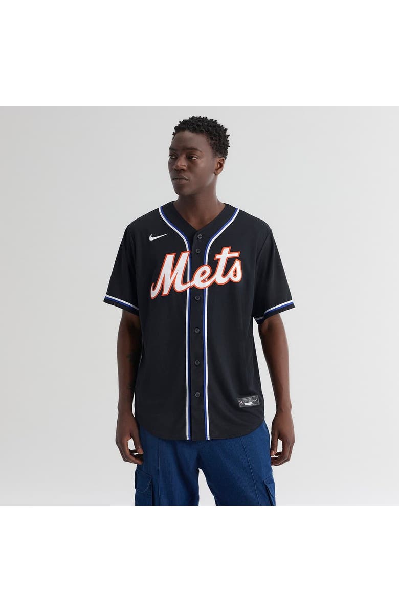 Nike Men's Nike Juan Soto New York Mets Fashion Replica Black Out Jersey, Alternate, color, Black