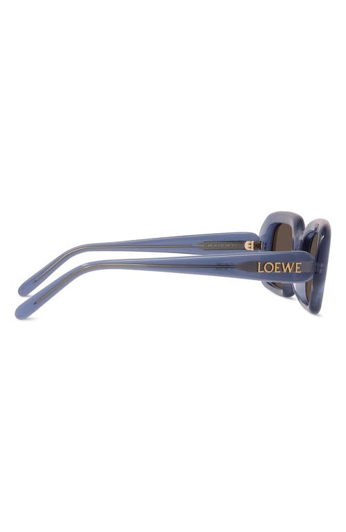 Loewe Acetate Rectangular Slim Sunglasses In Shiny Light Blue/brown