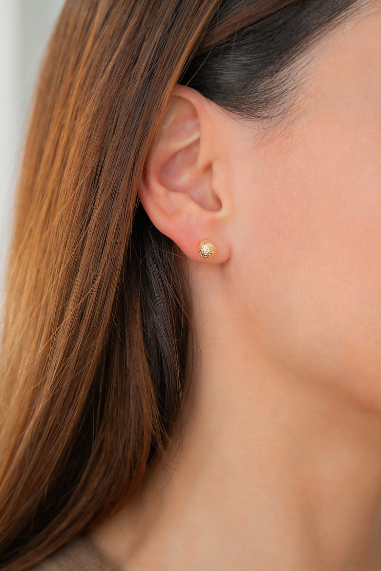 Textured Gold Ball Studs Earrings, Alternate, color, 18k Gold over Sterling Silver