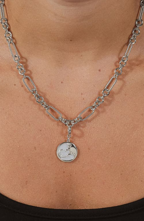 Sterling Forever Sun And Moon Mother Of Pearl Charms In Silver