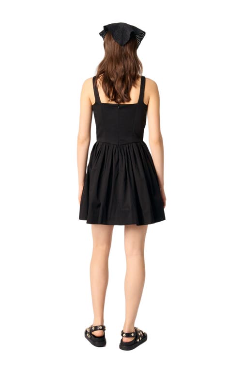 Maje Mini Knitted Babydoll Dress In Black