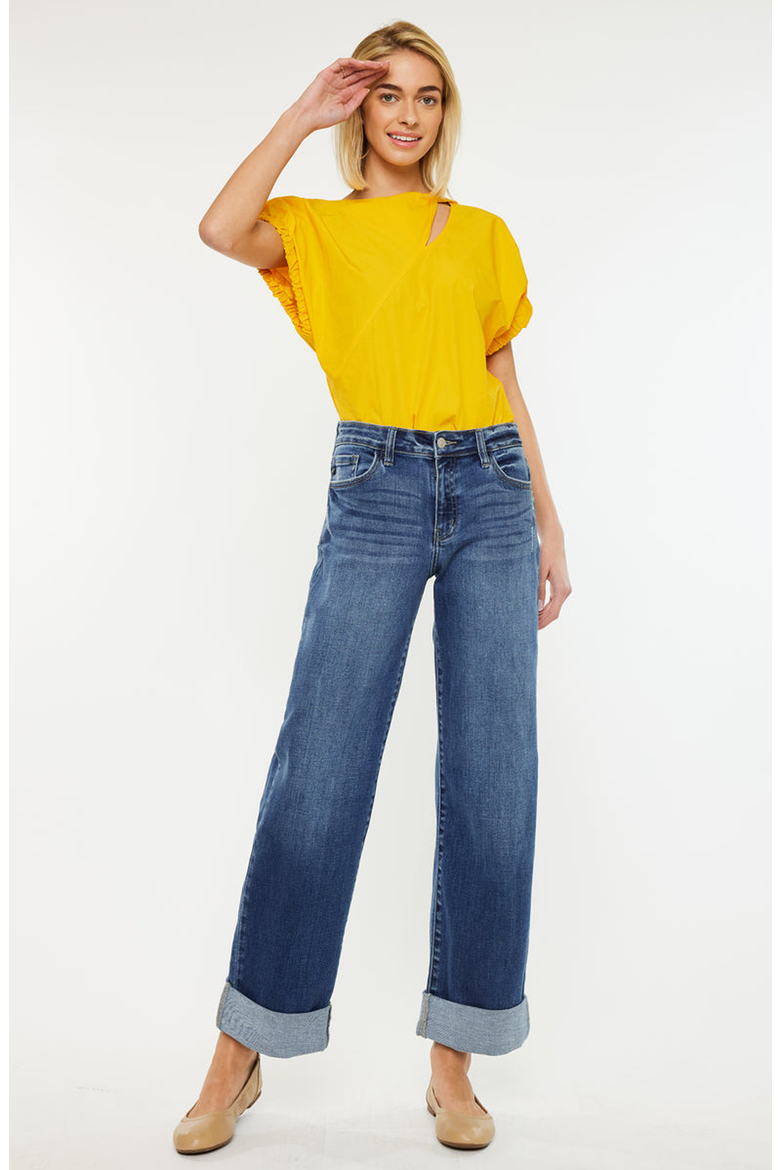 Ivanna Essentials High Rise Wide Leg Jeans, Alternate, color, Medium Wash