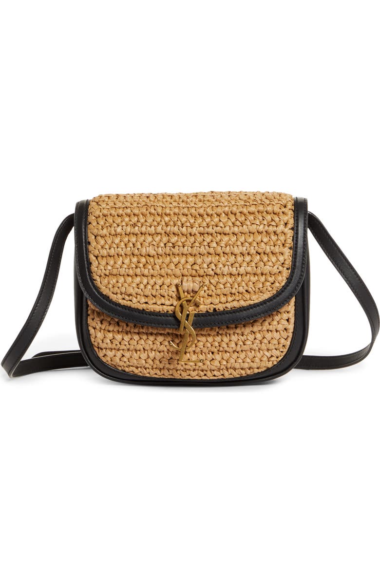 Saint Laurent Medium Kaia Raffia Crossbody Bag, Main, color,