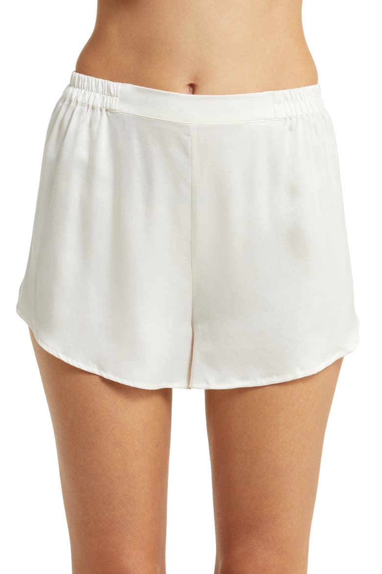 Washable Silk Short Pajamas, Alternate, color, TRANQUIL WHITE