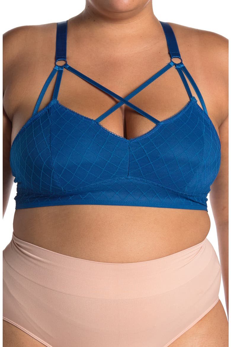 Strappy Mesh Bralette, Main, color, NAVY