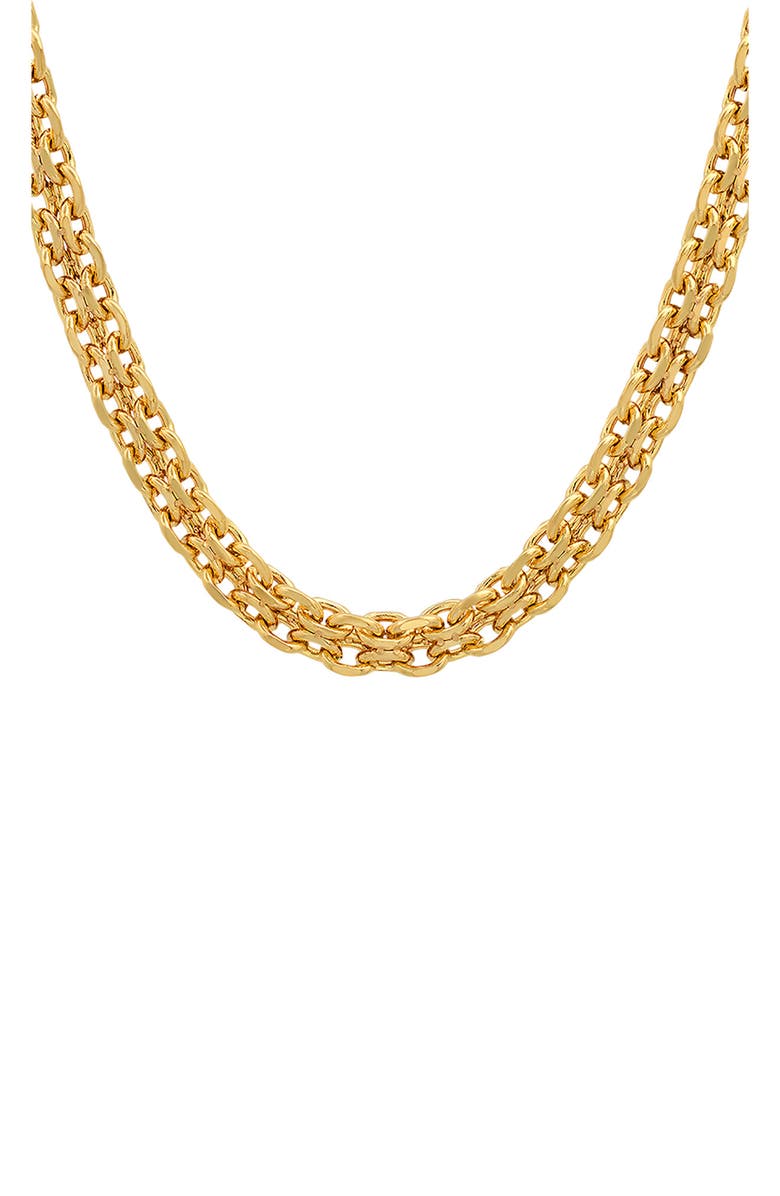 STEELTIME Men's 18K Yellow Gold Plated Stainless Steel Chain Necklace, Alternate, color, Yellow