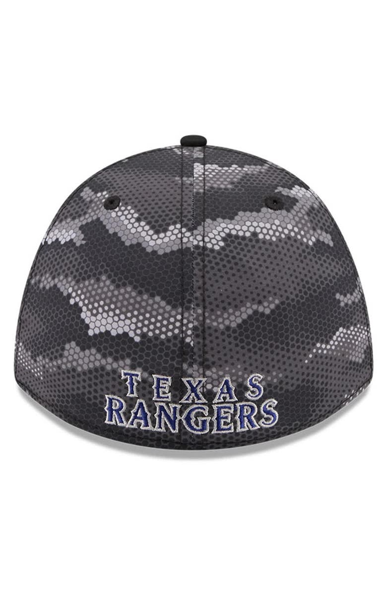 New Era Men's New Era Black Texas Rangers Camo 39THIRTY A-Frame Flex Hat, Alternate, color, Black