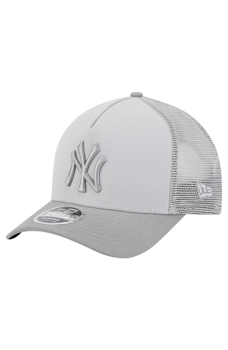 New Era Men's New Era Gray New York Yankees Color Pack A-Frame 9FORTY Trucker Adjustable Hat, Main, color, 
