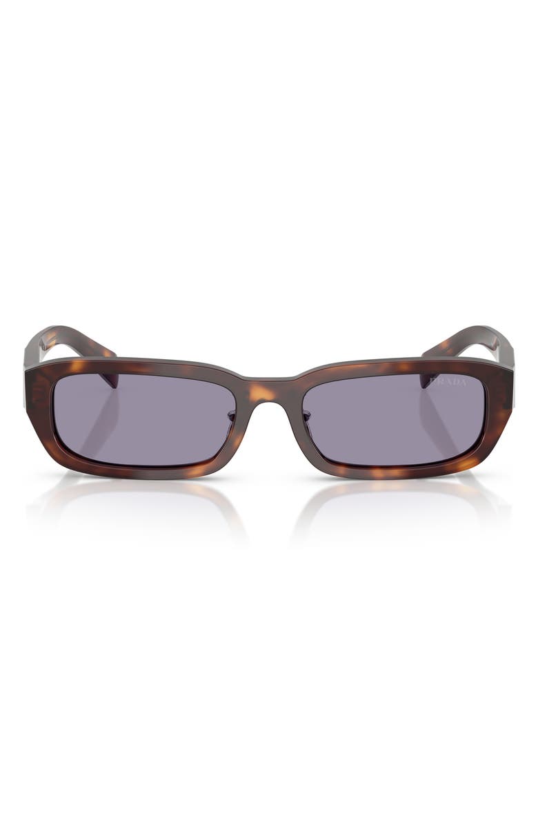 Prada 55mm Rectangular Sunglasses, Main, color, Grey
